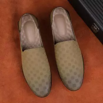 Повседневные мокасины мужские из натуральной кожи с мягкой подошвой, однотонные, легкие, дышащие, классические, деловые, повседневные, мужские туфли 37