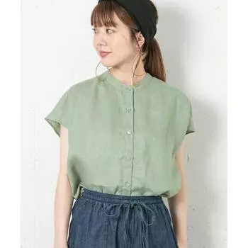 Daily Order 2025 Summer New General Anesthesia round Neck All-Matching Loose Short Sleeve Casual Shirt Japanese Style Iena Light green All yards