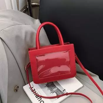 Daily small and micro food intake pain bandaging board student transparent bag with millet daily casual messenger bag female белый