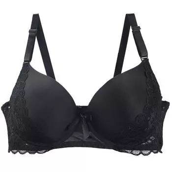 DaiNaFang новые сексуальные кружевные бюстгальтеры Push Up DE Cup нижнее белье для женщин красный, синий, белый, хаки, розовый, черный, с бантом, женское нижнее белье 75D чёрный