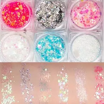 Dainatori Eye Pearl Glitter Gel 6-piece set, 1 piece, twinkle mix
