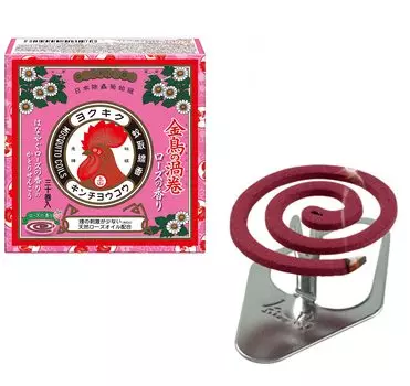 Dainippon Pyrethrum Golden Bird Swirl Mosquito Coil Mini Size Rose Scent 30 Volumes incense stick holder for pest (1 included) [Quasi-drug control]