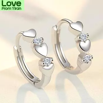 Dainty Small Hearts Women Hoop Earring Versatile Low -Key Girl Daily Accessories Love Jewelry Valentine S Day Gift Earring белый