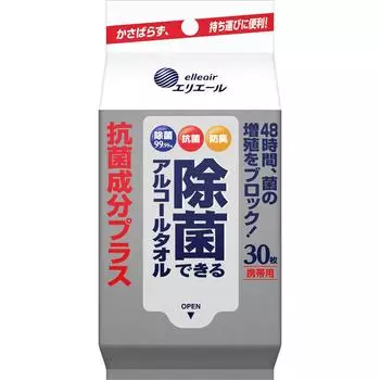 Daio Paper ELIER Спиртовое Полотенце Антибактериальное Портативное 30 Листов Стерилизующие Влажные Салфетки (портативный) Наша оригинальная тройная формула. стерилизация 1 set