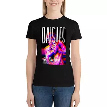 Daisies (1966) English Poster T-Shirt Aesthetic Clothes Cute Clothes Workout T Shirts For Women S белый