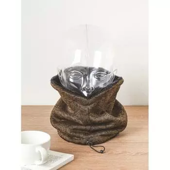 Daiso Patterned Fur Lined Neck Warmer Brown