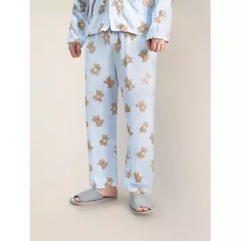 Daiso [pubLic] Rayon Pattern Long Bottoms L bLue