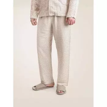 Daiso [pubLic] Rayon Pattern Long Bottoms L Brown