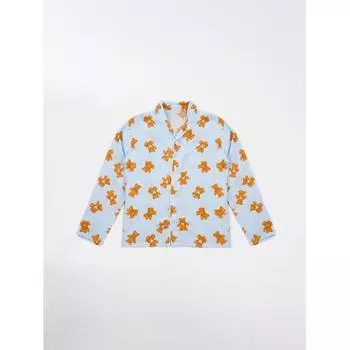 Daiso [pubLic] Rayon Pattern Long SLeeve Top L bLue