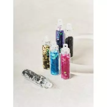 Daiso Small Bottle Glitter Nail Decorations Pack Of 6 Clear Pearl
