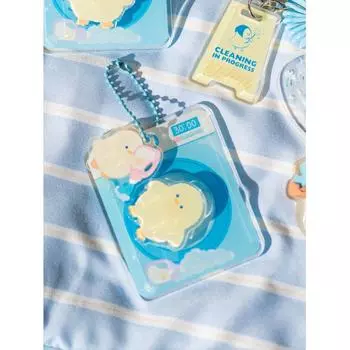 Daiso SpringRing восстановленный круглый и круглый брелок для стиральной машины базовый