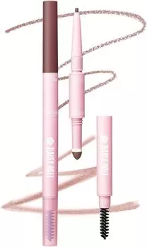 DAISY DOLL by MARY QUANT Подводка для бровей Розово-коричневый Карандаш x Пудра x Кисточка BR-03 0.4г 3-в-1