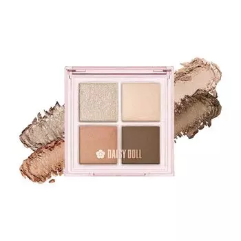 DAISY DOLL by MARY QUANT Тени для век 01 Almond Latte Nude Beige Прозрачный x Высокая яркость Роскошные шелковистые глаза Нежный жемчуг Высокая адгезия 4