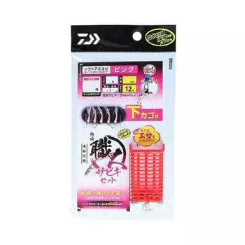 DAIWA Comfortable Craftsman Sabiki Set Soft Ami Shrimp Pink 5 Needles Lower Basket Type 4-0.8-1.5