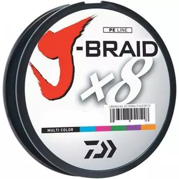 Daiwa J Braid 300M 8-прядная круглая плетеная леска 30 фунтов, разноцветная