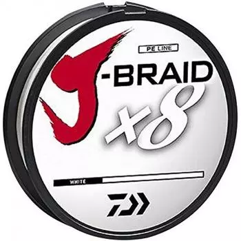 Daiwa J Braid 300M 8-прядная круглая плетеная леска 50 фунтов, белая