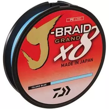 Daiwa J Braid 300M, 8-прядная леска с круглым лезвием, 80 фунтов, серая, светлая