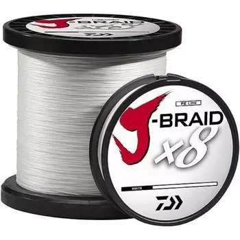 Daiwa J Braid 300M, 8-прядная леска с круглым лезвием, 65 фунтов, 330 ярдов, белая
