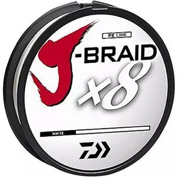 Daiwa J Braid 300M, 8-прядная леска с круглым лезвием, 120 фунтов, 330 ярдов, белая