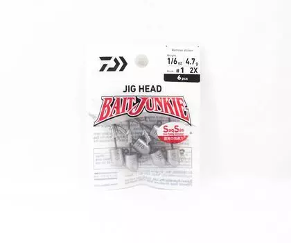 Daiwa Jig Head Bait Junkie, 1/6 унции, 6 шт. в упаковке, крючок, размер 1 (3534)