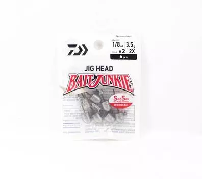 Daiwa Jig Head Bait Junkie, 1/8 унции, 6 шт. в упаковке, крючок, размер 2 (3459)