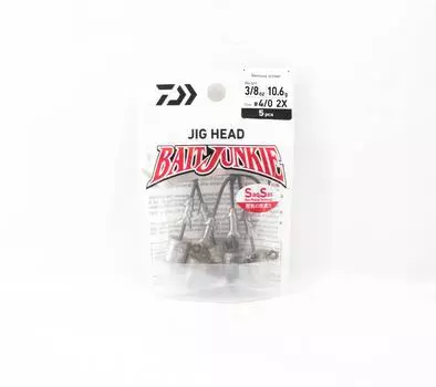 Daiwa Jig Head Bait Junkie, 3/8 унции, 5 штук в упаковке, размер крючка 4/0 (3701)