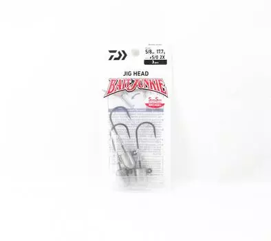 Daiwa Jig Head Bait Junkie 5/8 унций 3 шт. в упаковке, размер крючка 5/0 (3817)