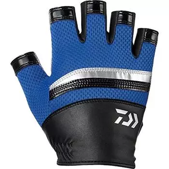 DAIWA Nano Front R Mesh Cool Gloves 5 Cut Blue Black M DG-3121
