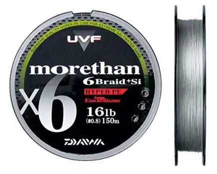 Daiwa PE Line Seabass More Than UVF 6 Braid + Si 150m No. 0.4 9lb Carbon Gray