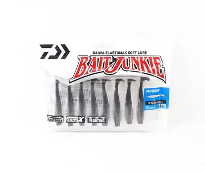 Daiwa Soft Lure Bait Junkie Minnow 2,5 дюйма, 8 штук в упаковке, черный, УФ (2804)