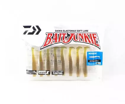 Daiwa Soft Lure Bait Junkie Minnow 2,5 дюйма, 8 штук в упаковке, моторное масло, УФ (2705)