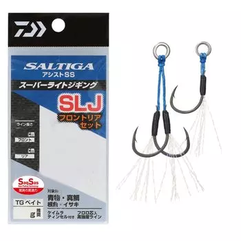 Daiwa Суперлегкий вспомогательный крючок для джиггинга Saltiga Assist SS SLJ Front Rear Set M