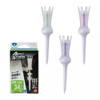 DAIYA GOLF Aero Spark 3 Increases Flying Distance with Swing Tee Up Height Conforms to Golf Golf Functional Made in Tee, Semi-Long, Pieces, Function,