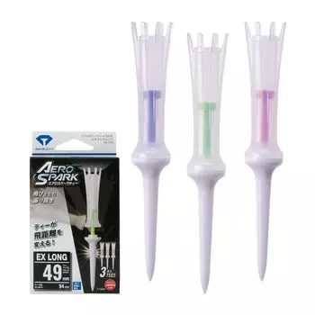 DAIYA GOLF Golf Tee Aero Spark Tee 709 Extra Long Clear TE-709