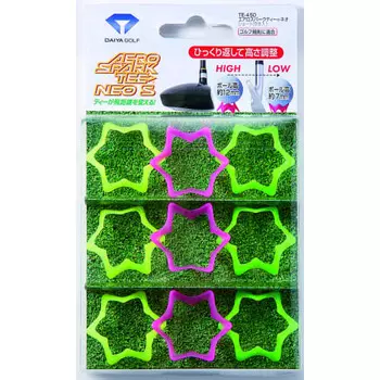 DAIYA GOLF Golf Tee Aero Spark Tee Neo Short TE-450 Yellow/Pink/Green 7mm/12mm