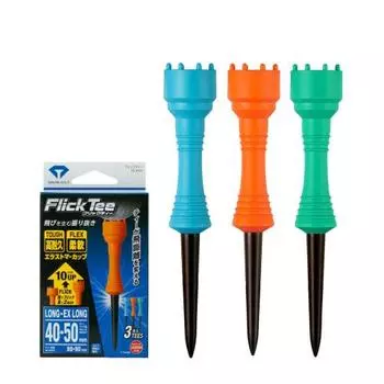 DAIYA GOLF Golf Tee, Flick Tee, 2 Level Height Adjustment, Tee Up Height 40/50mm, Highly Durable and Flexible Elastomer Cup, Beginners, Conforms to Go