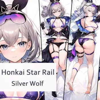 Dakimakura Honkai Star Rail Silver Wolf наволочка для всего тела аниме наволочка отаку игра пледы наволочка 120x40 cm