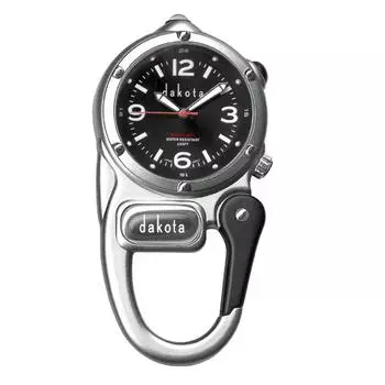 Dakota Carabiner Watch with LED Silver x [Dakota] Light, Black, 3860-1 [Used]