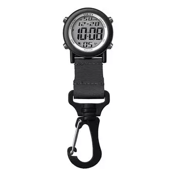 Dakota Digital Mini Clip Pocket Watch Carabiner Watch Водонепроницаемые Легкие Часы Для Отдыха На Природе, Скалолазания, Путешествия, Рыбалка, Таймер, Секундомер, Будильник чёрный