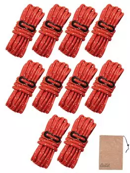 DaLaCa Paracord Tent Rope Tarp Rope Ranch Rope со светоотражающим материалом Толщина 4 мм 5 мм Длина 4 м Набор из 6 8 10 Грузоподъемность 350 кг Гибкий металл