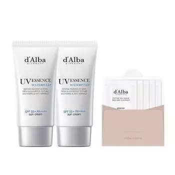 Dalba Waterful Essence Sun Cream SPF50+PA++++ 50мл 2шт + Слабокислотный очищающий гель 15мл корейская косметика