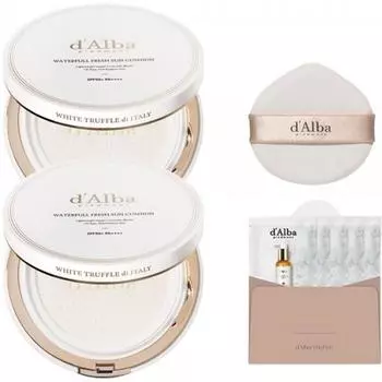 Dalba Waterful Fresh Sun Cushion Original 25 г x 2 шт. sPF 50+ PA++++ + Очищающее средство-сыворотка 15 мл Набор