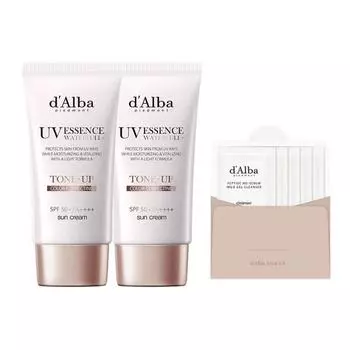 Dalba Waterful Tone-Up Sun Cream SPF 50+ PA++++ 50мл х 2р + Слабокислотный гель для умывания 15мл Набор, 1 комплект Популярная корейская косметика