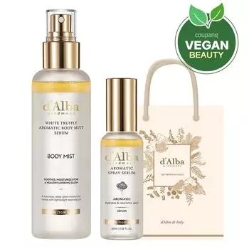 Dalba White Truffle First Aromatic Spray Serum 60 мл + Ароматическая сыворотка-спрей для тела 180 мл + Подарочный пакет, 1 набор