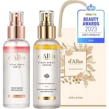 Dalba White Truffle First Spray Serum 100 мл + White Truffle Vital Spray Serum 100 мл + подарочный пакетик, 1 комплект Популярная корейская косметика