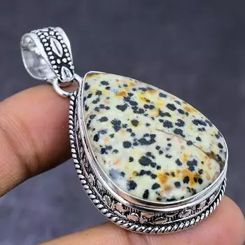Dalmation Jasper Gemstone 925 Steling Silver Jewelry Pendant 2.17 f1z80