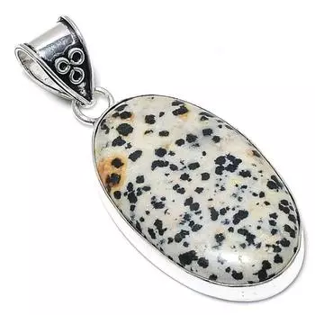 Dalmation Jasper Gemstone Handmade 925 Sterling Silver Pendant 2.36 g5A50