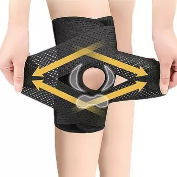 DALO Knee Revised Compression Knee Daily Left and Right Side Running Supporter, Edition, Thin, Band, Ligament, Stability, Stretchy, Airable, чёрный