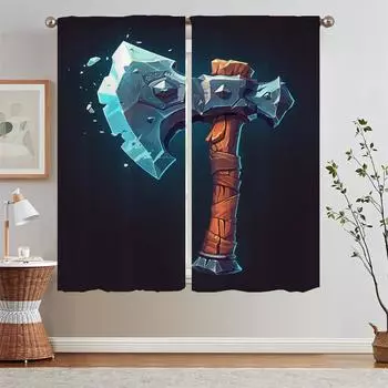 Damage Tomahawk Pink Curtains for Living Room Blind Bedroom Blackout Curtains 2 Pcs Set Cheap Things With Free Shipping for Home W50xH70cmx2pcs-CL