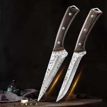 Damascus boning knife Hand-forged pig killing tool Imported peeling knife slaughtering knife shaving knife